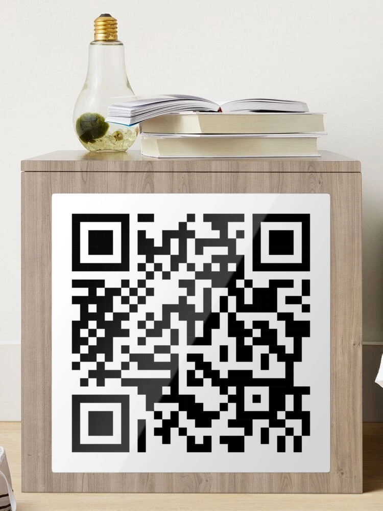 Rick Roll QR Code Rickrolled Square Sticker, Zazzle