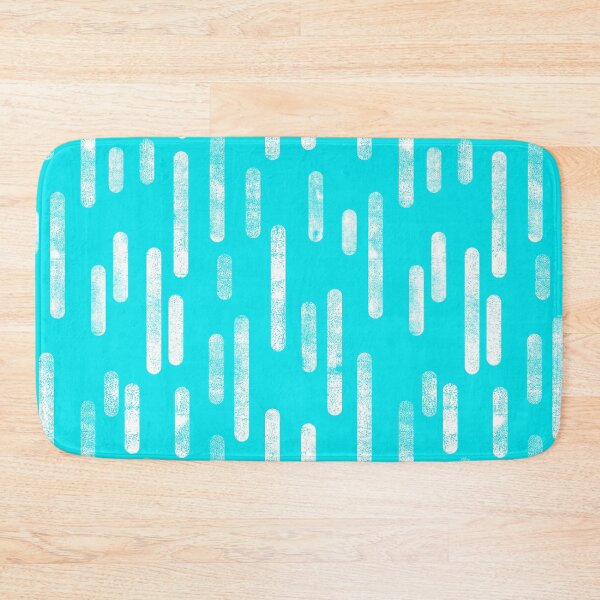 Item preview, Inky Rounded Lines Pattern | White on Bright Cyan Blue designed and sold by itsjensworld.