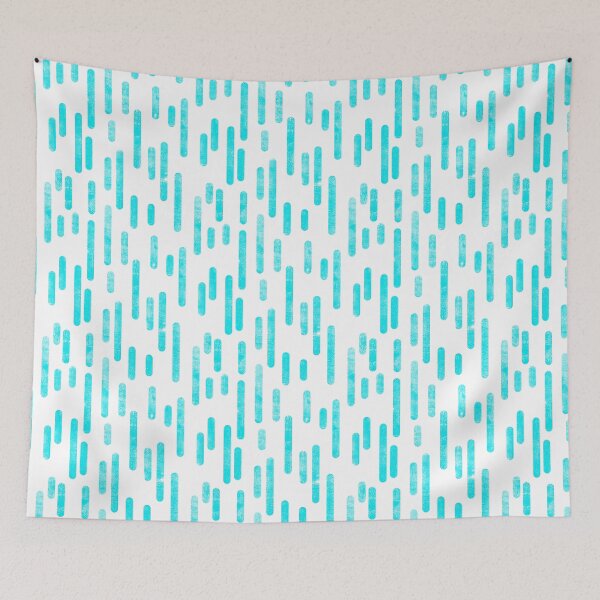 Item preview, Inky Rounded Lines Pattern | Bright Cyan Blue on White designed and sold by itsjensworld.
