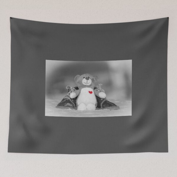 Item preview, Stuffed bear and baby shoes B&W designed and sold by BERGphotos.