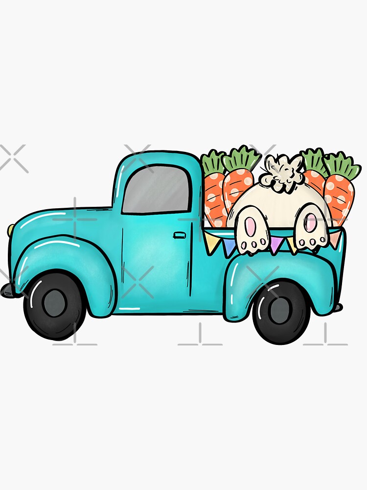 "BUNNY truck" Sticker for Sale by JavierShih Redbubble