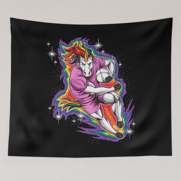 Item preview, Rugby Unicorn - Pushing On The Rainbow designed and sold by anziehend.