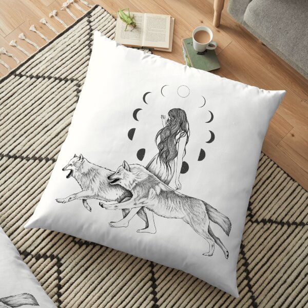 Run With The Wolves Floor Pillow