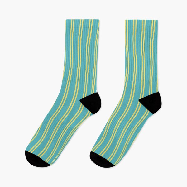 Item preview, Turquoise And Butter Double Stripes designed and sold by HomeLivingCo.