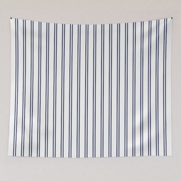 Item preview, White And Navy Double Stripes designed and sold by HomeLivingCo.