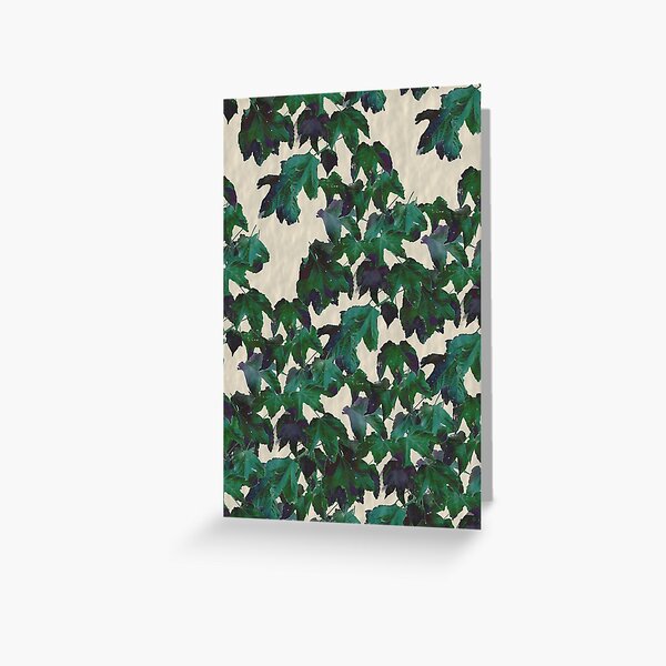 Bluegreen leaf wall Greeting Card