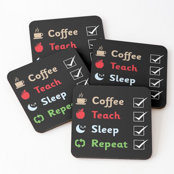 Item preview, Coffee, Teach, Sleep, repeat, funny teacher shirt designed and sold by Gerald Waters.
