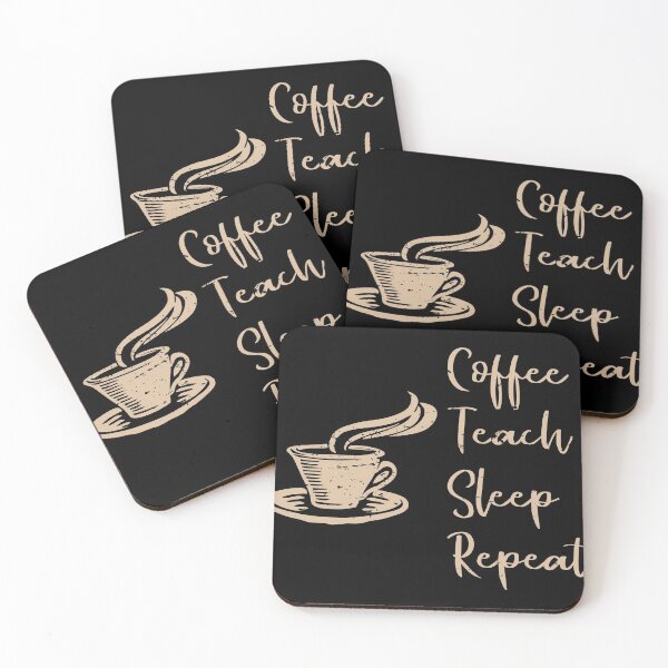 Item preview, Coffee, Teach, Sleep, repeat, funny teacher distressed shirt designed and sold by Gerald Waters.