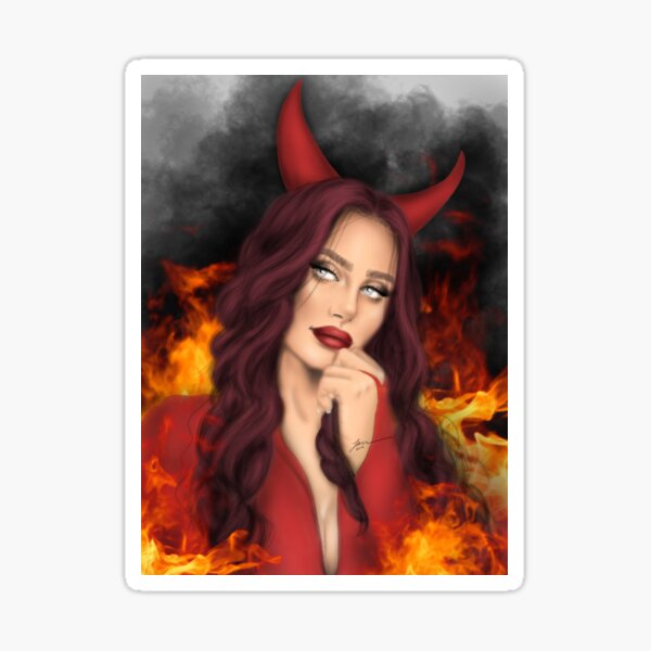 "Hellish" Sticker for Sale by MoonlightGhost | Redbubble