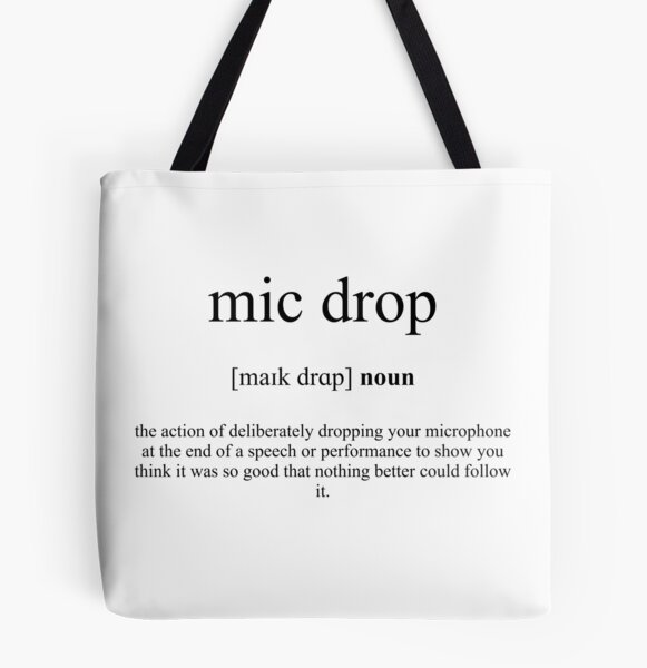 Stofftasche mit Mic Drop Definition Dictionary Collection von Designschmiede Redbubble