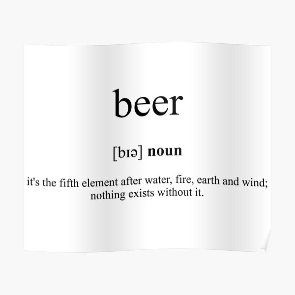 "Beer Definition Dictionary Collection" Poster for Sale by