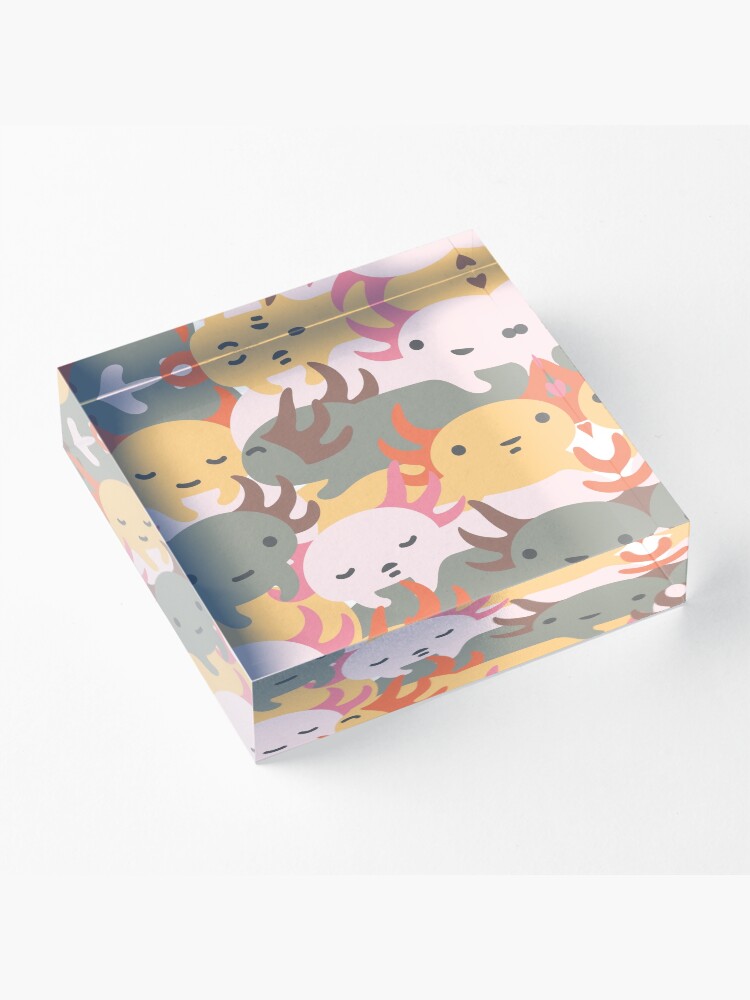 Alternate view of AXOLOTL WAVE - We are the CUTEST CREATURE in the Water World Acrylic Block