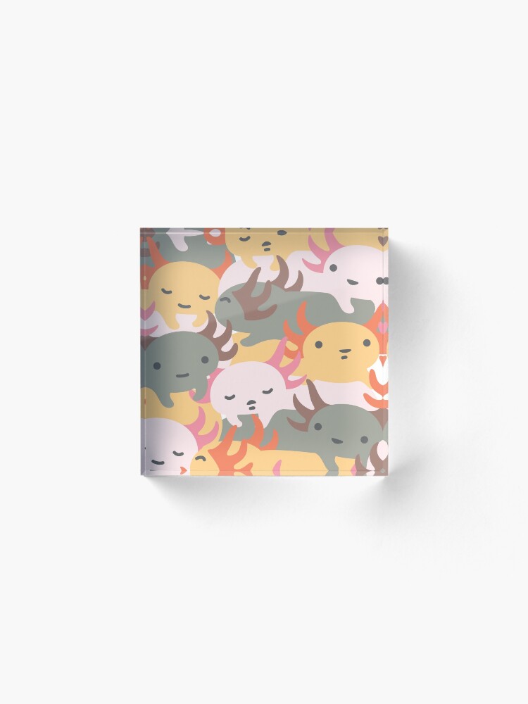 Alternate view of AXOLOTL WAVE - We are the CUTEST CREATURE in the Water World Acrylic Block