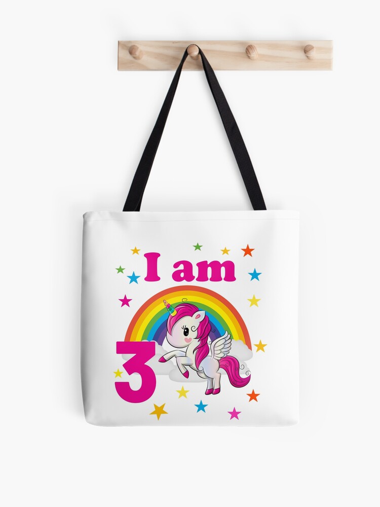 3er cumpleaños unicornio numero 3 años regalo niña' Bolsa de tela