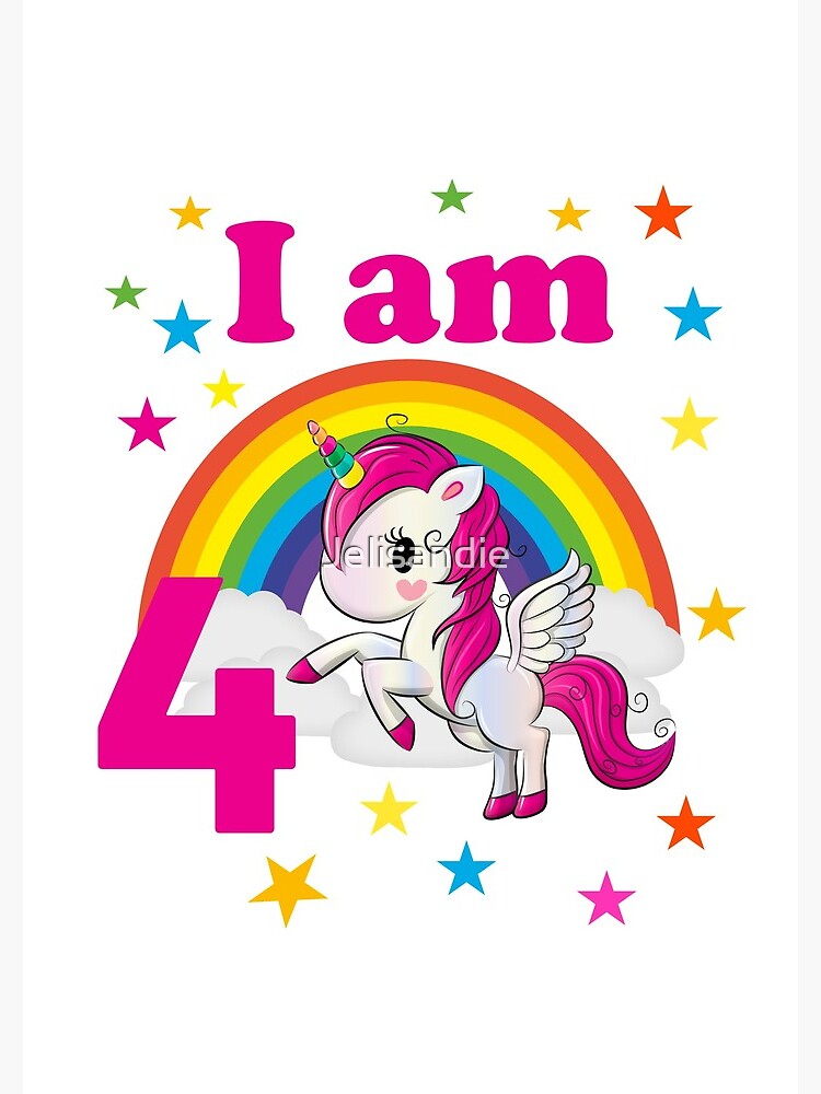 Bolsa de tela con la obra «I'm 4 unicorn birthday 4 años
