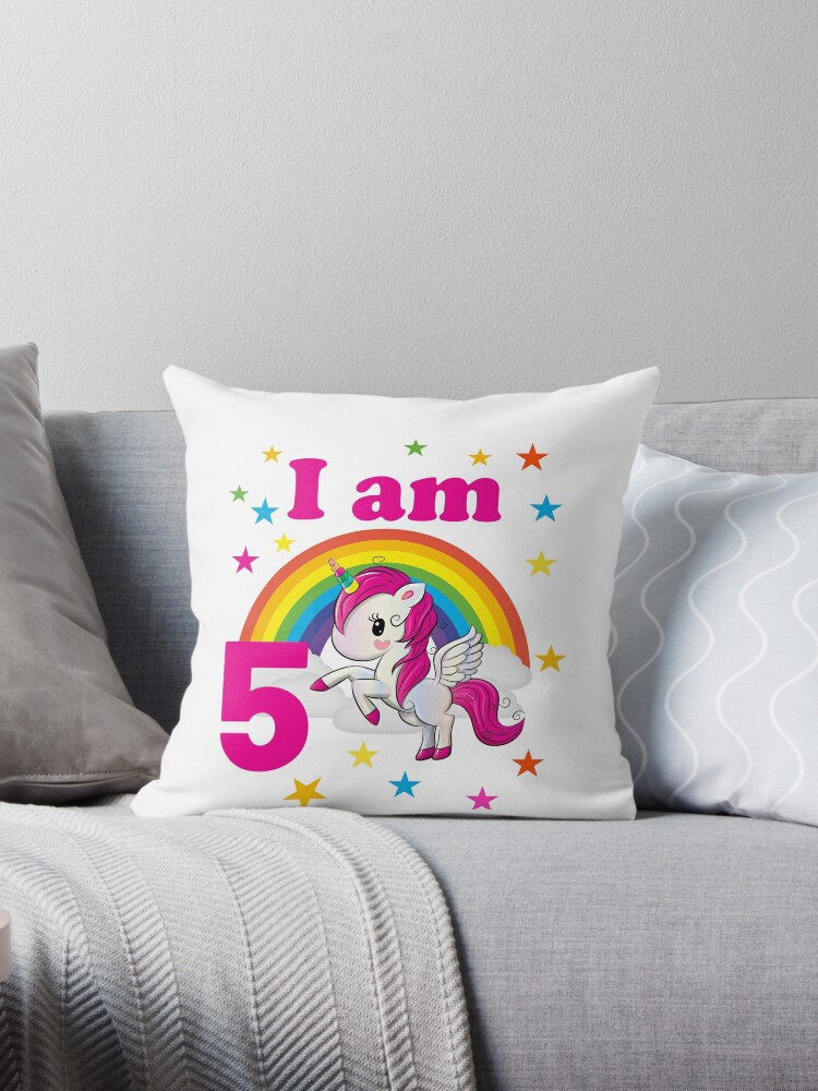 Pegatina con la obra «Copia de I'm 5 unicorn birthday 5 años