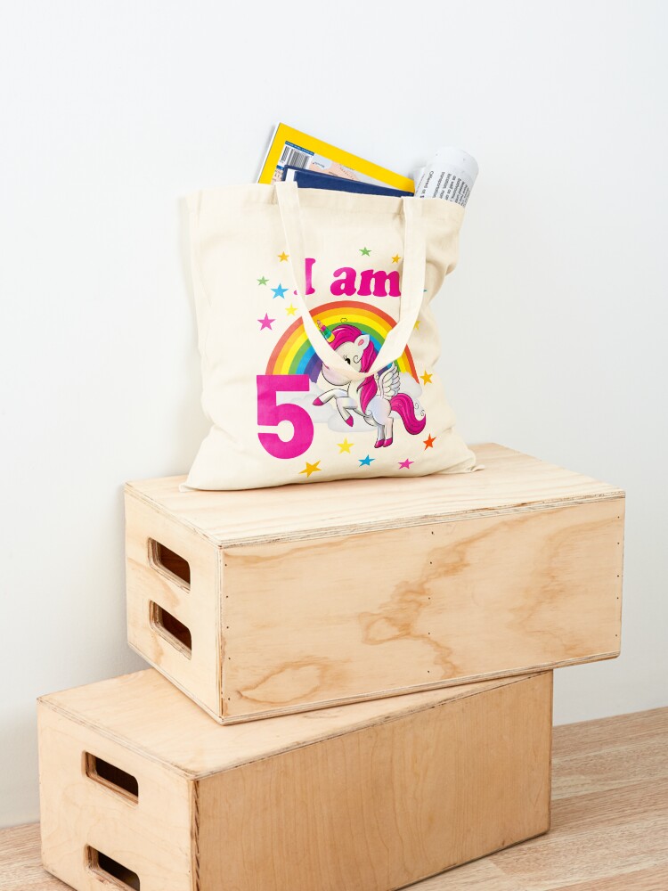 Tote bag avec l'œuvre « je suis 1 licorne anniversaire 1 an anniversaire  garçon t shirt idée cadeau premier anniversaire fille » de l'artiste  Jelisandie