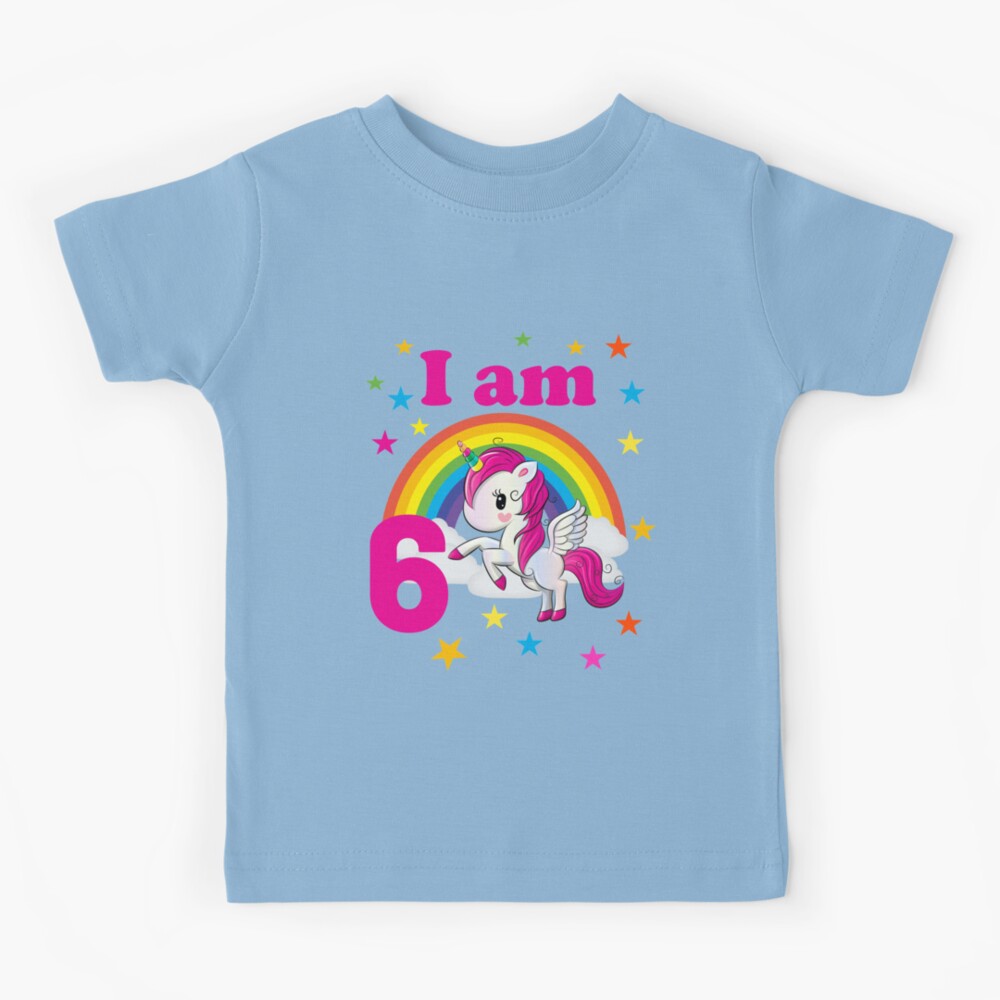 T-shirt enfant avec l'œuvre « Je suis 7 anniversaire de licorne 7 ans  anniversaire garçon t-shirt idée cadeau sixième anniversaire fille » de  l'artiste Jelisandie