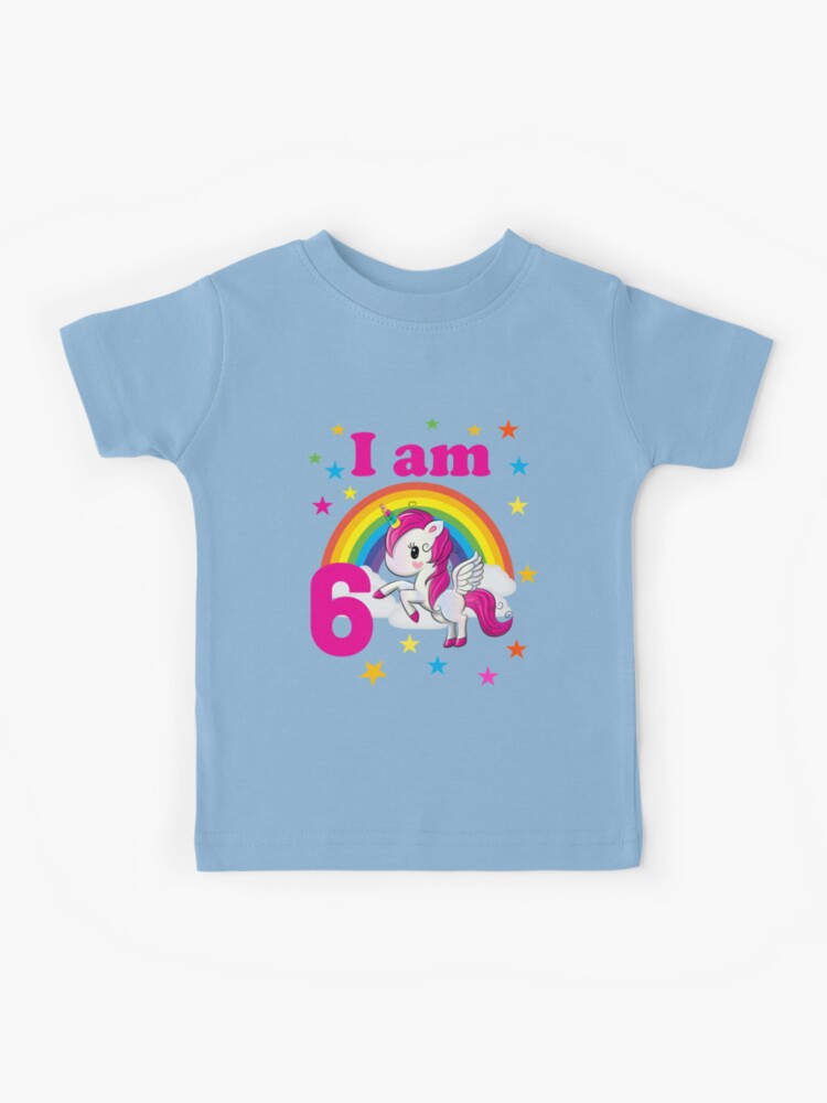 Tote bag avec l'œuvre « Je suis 6 anniversaire de licorne 6 ans anniversaire  garçon t-shirt idée cadeau sixième anniversaire fille » de l'artiste  Jelisandie