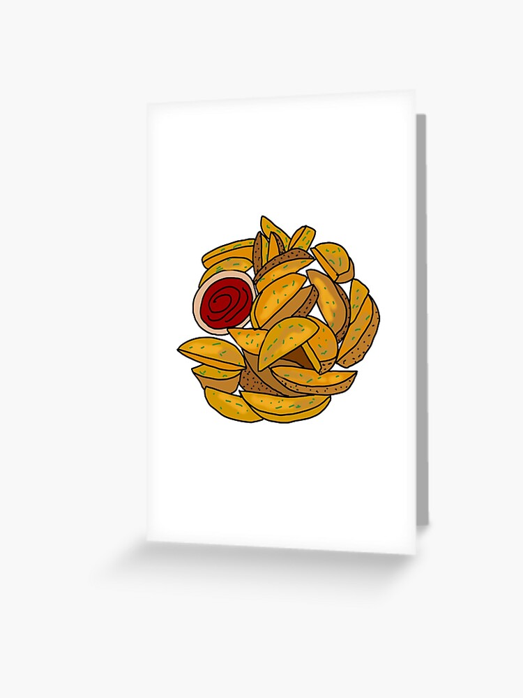 Crinkle cut French fries food sticker, seasoned potatoes  Greeting Card  for Sale by charlottewinter