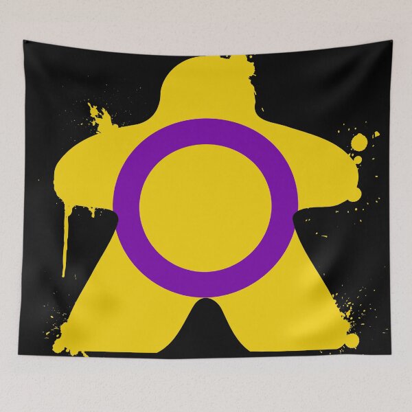 Item preview, Intersex pride painted meeple designed and sold by ZoLo Design.
