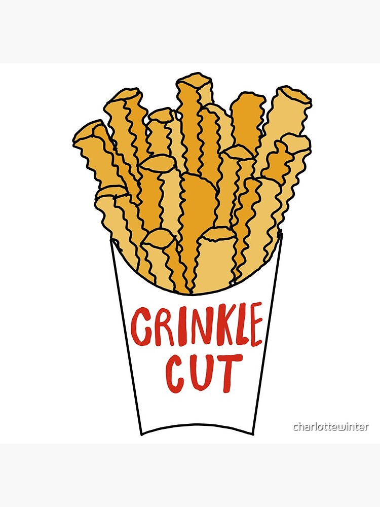 Crinkle cut French fries food sticker, seasoned potatoes  Greeting Card  for Sale by charlottewinter