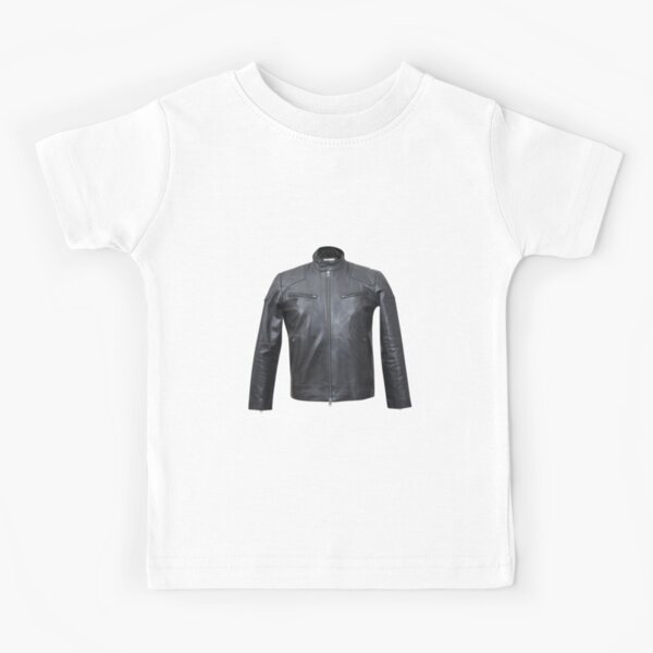 Quilted, Moto, Leather, Jacket, Front Kids T-Shirt