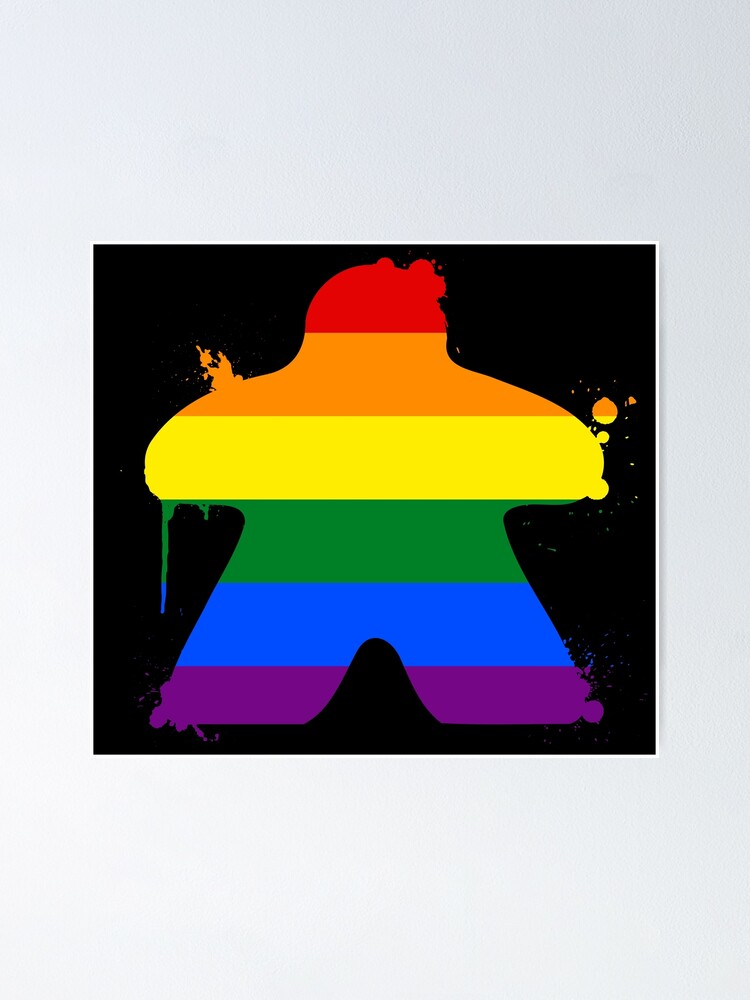 Lgbtqia Pride Painted Meeple Poster By Oz Locke Redbubble