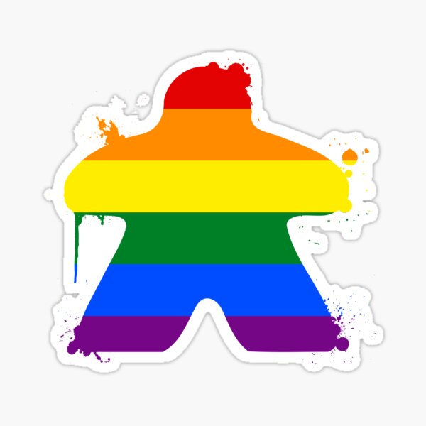 Lgbtqia Pride Painted Meeple Sticker By Oz Locke Redbubble