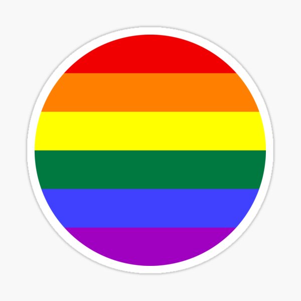 Circular Rainbow Flag (black background) Sticker