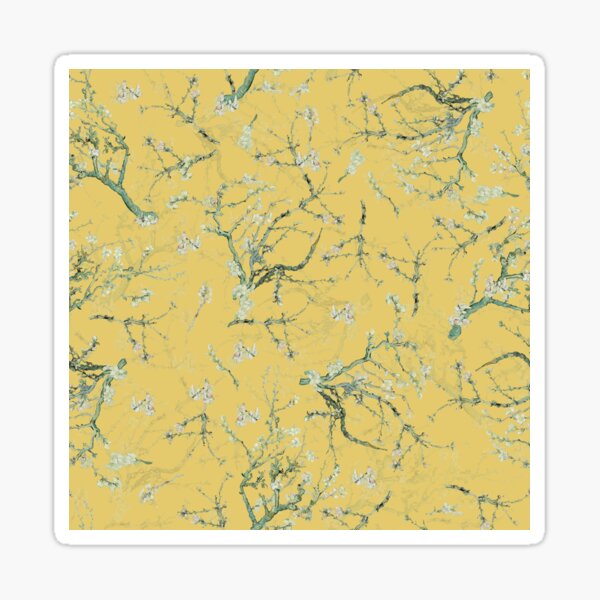 Vista previa del artículo con la obra «Patrón original del jardín botánico de flores de almendro de Van Gogh Nightgarden amarillo», diseñado y vendido por UtArt.