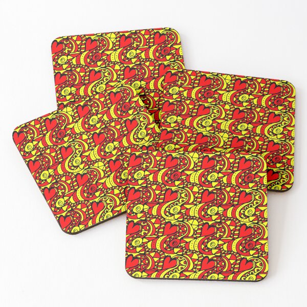 Item preview, RED BLACK YELLOW-281-HEARTS designed and sold by Infopreneur1231.