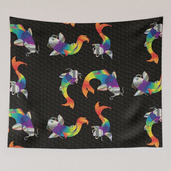 Item preview, Korean wave with rainbow koi designed and sold by mikkilmack8.