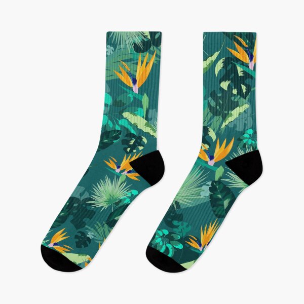 Item preview, Jungle Leaves and Tropical Flower Pattern designed and sold by SeraphineArts.