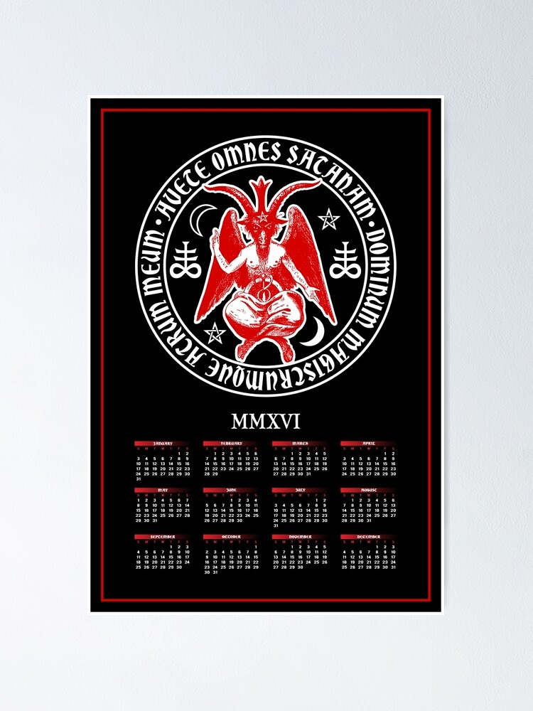 Póster «Calendario satánico Baphomet 2016» de TropicalToad Redbubble