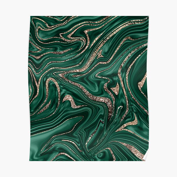 'Emerald Glitter Marble 1' Poster By Anita's & Bella's Art | Displate