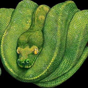Artwork thumbnail, Green Tree Python by TimJeffsArt
