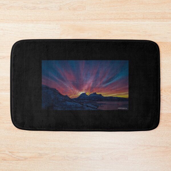 Item preview, Dramatic sunset over mountains in Northern Norway designed and sold by BERGphotos.