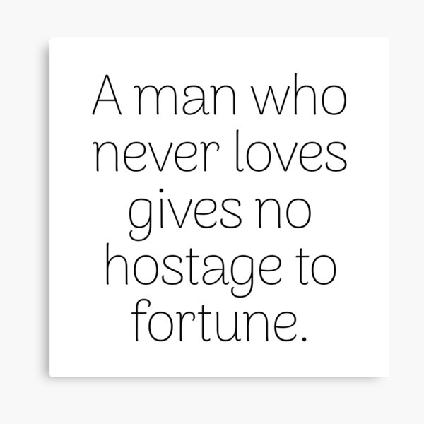 A man who never loves gives no hostage to fortune. Altered Carbon Quote Canvas Print