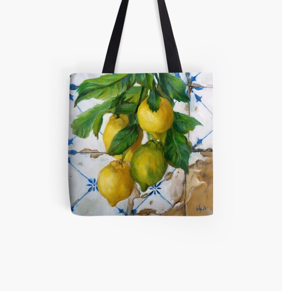 Citrons & Azulejos Tote bag doublé
