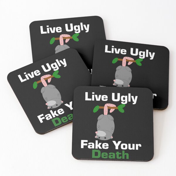 Item preview, Live Ugly Fake Your Death Opossum Funny Ugly Cat Vintage T-Shirt designed and sold by Laura J Devera ⭐⭐⭐⭐⭐.