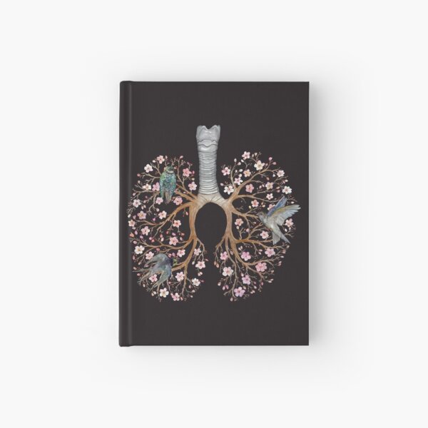 Blooming Lungs: Human Anatomy, Floral Cherry Blossom, Anti Virus Hardcover Journal