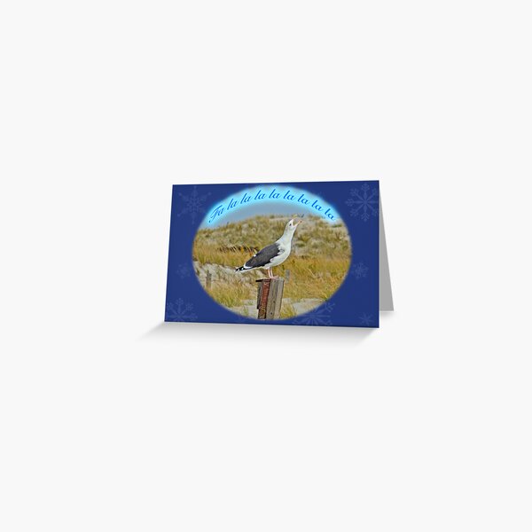 Singing Seagull Christmas Card Greeting Card