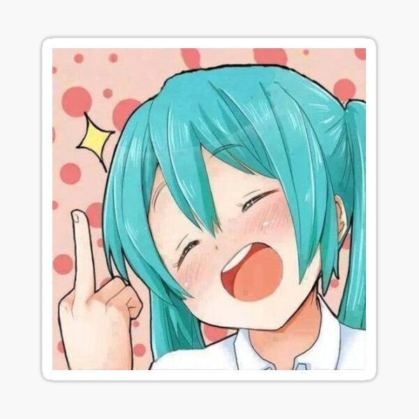 Hatsune Miku Flipping You Off Sticker By Owoluana Redbubble