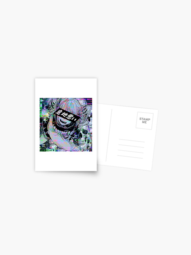 Sadistic Toga Glitch Sad Japanese Anime Aesthetic Postcard By Poserboy Redbubble