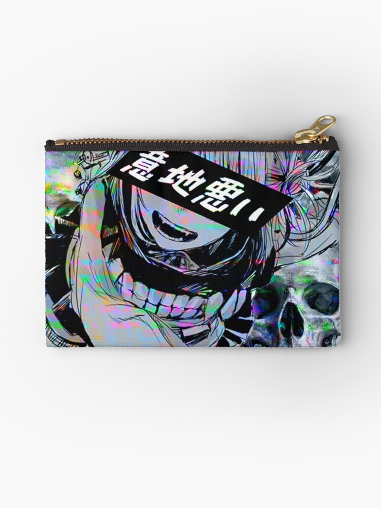 Sadistic Toga Glitch Sad Japanese Anime Aesthetic Zipper Pouch By Poserboy Redbubble