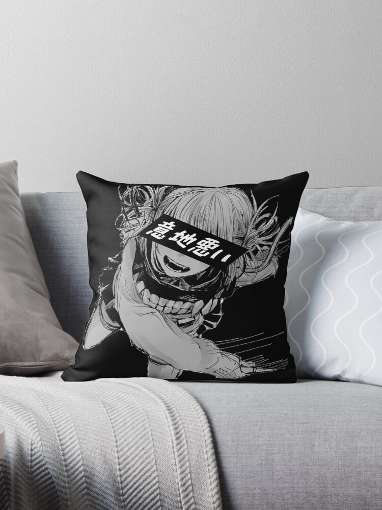 Sadistic Toga Black And White Sad Japanese Anime Aesthetic Throw Pillow By Poserboy Redbubble