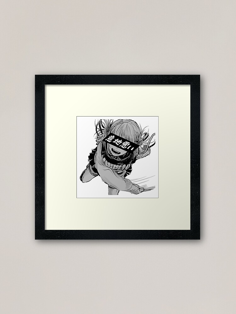 Sadistic Toga Black And White Sad Japanese Anime Aesthetic Framed Art Print By Poserboy Redbubble