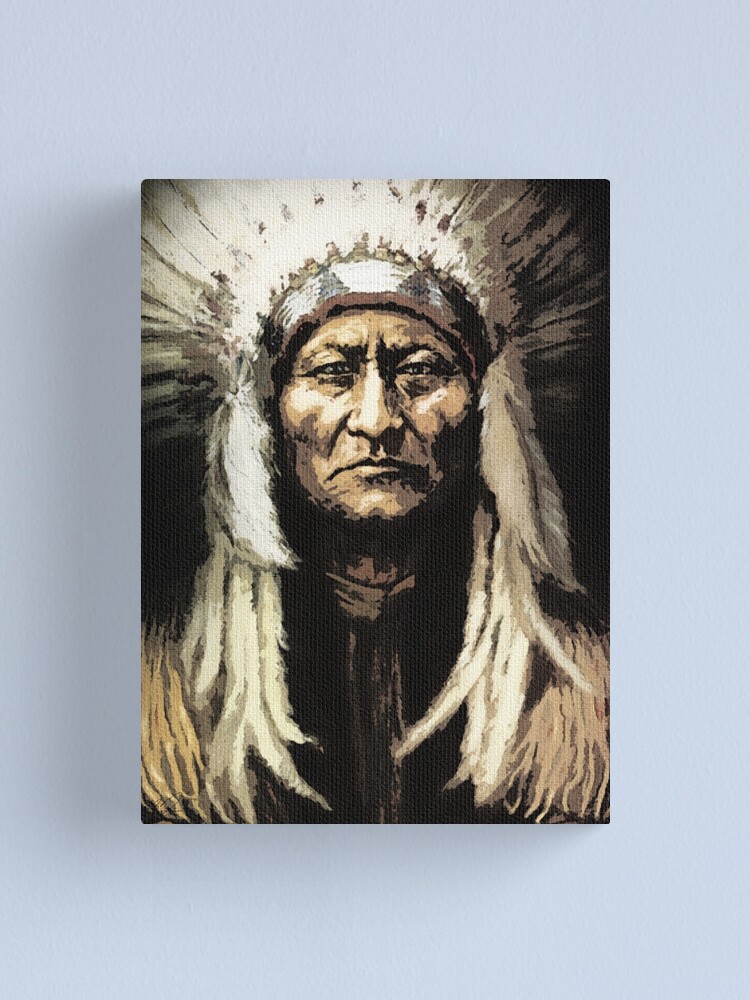 "SITTING BULL" Canvas Print by PapaSquatch Redbubble