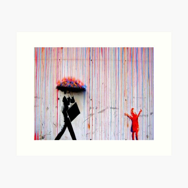 Item preview, Banksy Rainbow Rain designed and sold by juneggg.